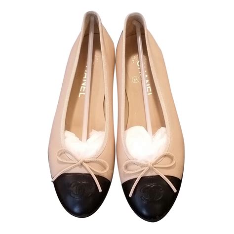 chanel beige black ballerina|chanel ballet flats outfits.